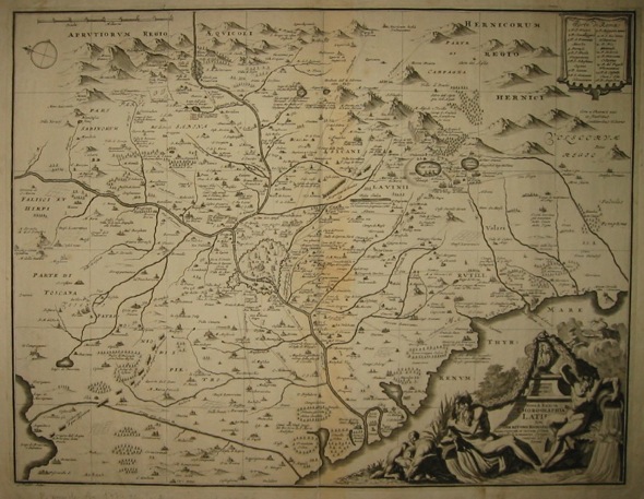 Goere Jan Nova & exacta chorographia Latii sive territorii romani 1714 Leida